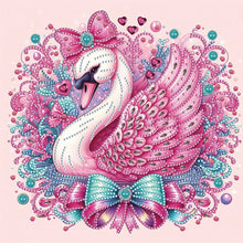 Load image into Gallery viewer, Pink Swan 30*30CM(Canvas) Partial Special Shaped Drill Diamond Painting
