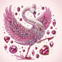 Load image into Gallery viewer, Pink Swan 30*30CM(Canvas) Partial Special Shaped Drill Diamond Painting
