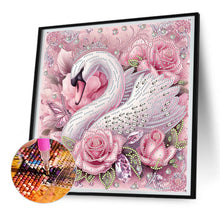 Load image into Gallery viewer, Pink Swan 30*30CM(Canvas) Partial Special Shaped Drill Diamond Painting
