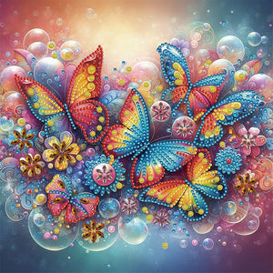 Butterfly 30*30CM(Canvas) Partial Special Shaped Drill Diamond Painting