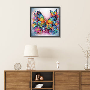 Butterfly 30*30CM(Canvas) Partial Special Shaped Drill Diamond Painting