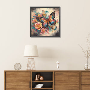 Butterfly 30*30CM(Canvas) Partial Special Shaped Drill Diamond Painting