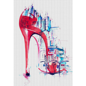 Simple Strokes Of High Heels In The City - 35*50CM 14CT Stamped Cross Stitch