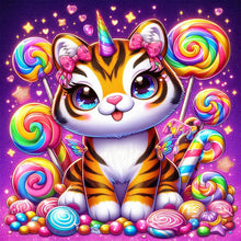 Load image into Gallery viewer, Candy And Tiger 30*30CM(Canvas) Full Round Drill Diamond Painting
