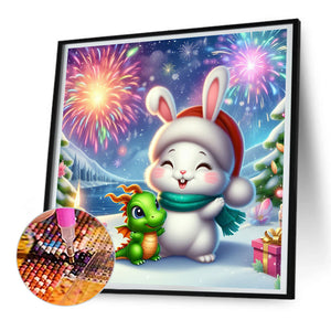 Dragon And Rabbit 30*30CM(Canvas) Full Round Drill Diamond Painting