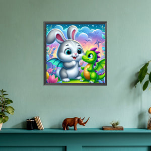 Rabbit And Dinosaur 30*30CM(Canvas) Full Round Drill Diamond Painting