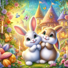 Load image into Gallery viewer, Two Rabbits 30*30CM(Canvas) Full Round Drill Diamond Painting
