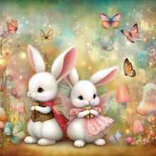 Load image into Gallery viewer, Two White Rabbits 30*30CM(Canvas) Full Round Drill Diamond Painting
