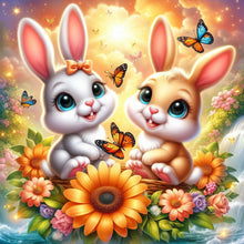 Load image into Gallery viewer, Two Rabbits 30*30CM(Canvas) Full Round Drill Diamond Painting
