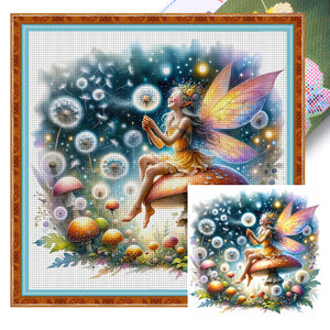 Elf On The Mushroom - 40*40CM 11CT Stamped Cross Stitch