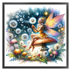 Elf On The Mushroom - 40*40CM 11CT Stamped Cross Stitch