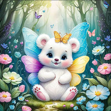 Load image into Gallery viewer, Garden Butterfly Bear 30*30CM(Canvas) Full Round Drill Diamond Painting
