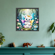 Load image into Gallery viewer, Garden Butterfly Bear 30*30CM(Canvas) Full Round Drill Diamond Painting
