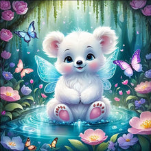 Load image into Gallery viewer, Garden Butterfly Bear 30*30CM(Canvas) Full Round Drill Diamond Painting
