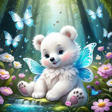 Load image into Gallery viewer, Garden Butterfly Bear 30*30CM(Canvas) Full Round Drill Diamond Painting
