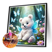 Load image into Gallery viewer, Garden Butterfly Bear 30*30CM(Canvas) Full Round Drill Diamond Painting
