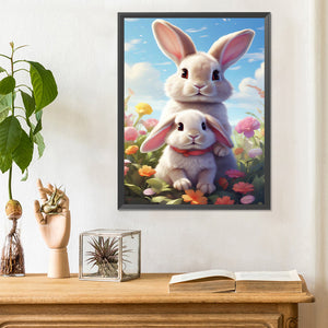 Garden Rabbit 30*40CM(Canvas) Full Round Drill Diamond Painting