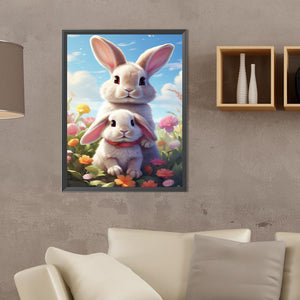 Garden Rabbit 30*40CM(Canvas) Full Round Drill Diamond Painting