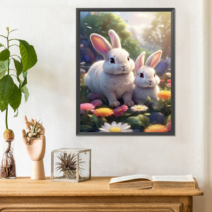 Garden Rabbit 30*40CM(Canvas) Full Round Drill Diamond Painting