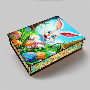 Wooden Rabbit Easter Eggs DIY Special Shaped Diamond Painting Jewelry Organiser