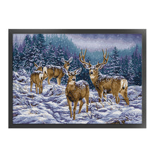 Load image into Gallery viewer, Deer Herd In Winter - 53*38CM 14CT Stamped Cross Stitch
