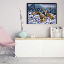 Load image into Gallery viewer, Deer Herd In Winter - 53*38CM 14CT Stamped Cross Stitch
