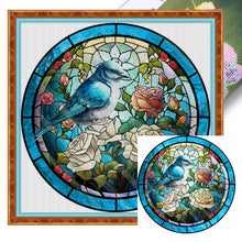 Load image into Gallery viewer, Glass Painting-Birds And Flowers - 40*40CM 11CT Stamped Cross Stitch
