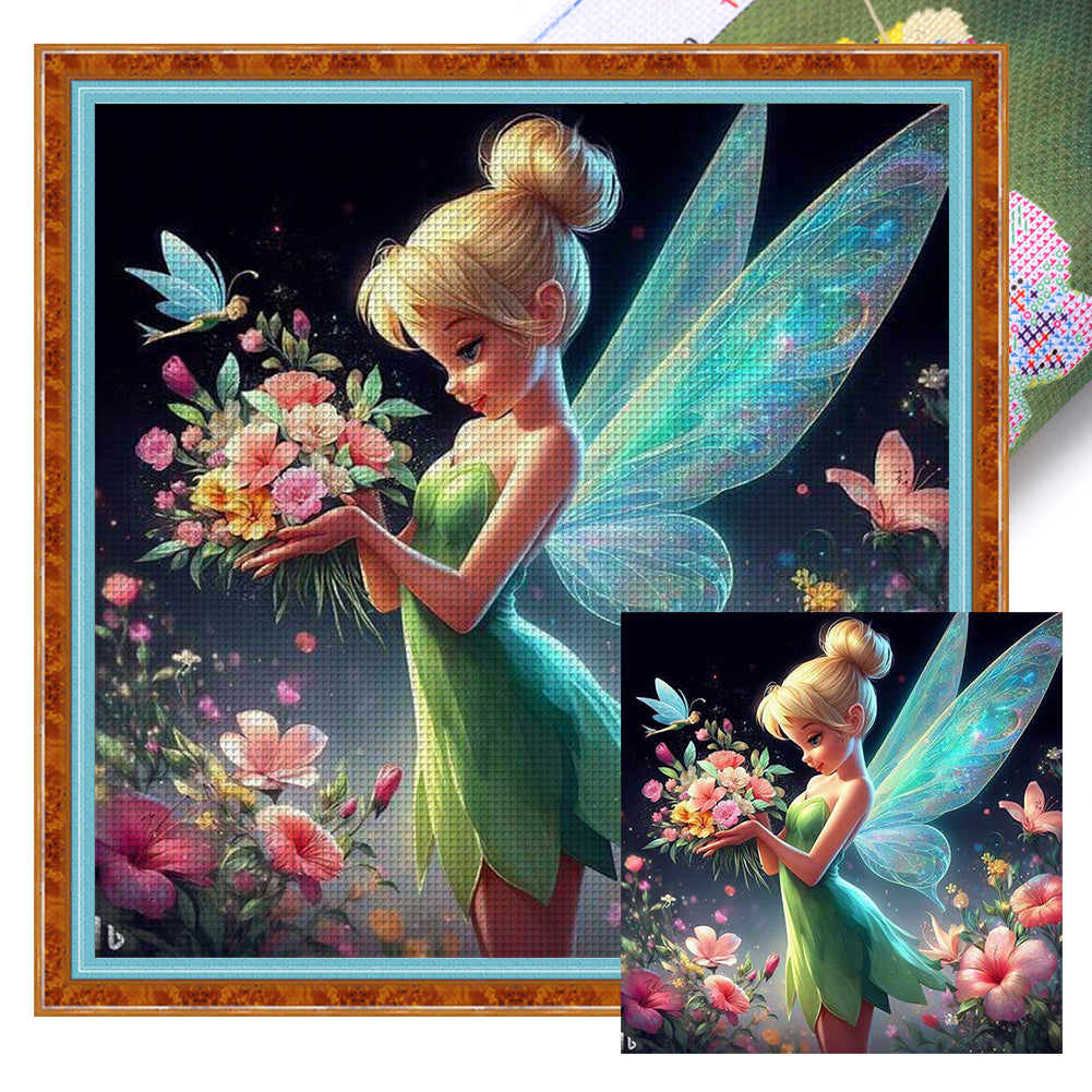 Tinker Bell - 40*40CM 11CT Stamped Cross Stitch