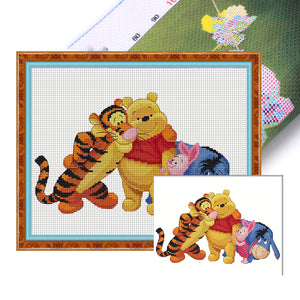 Winnie The Pooh And His Friends - 50*40CM 11CT Stamped Cross Stitch