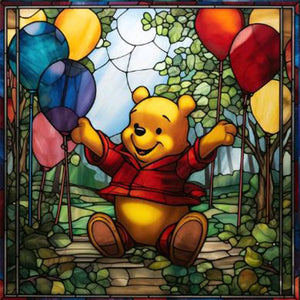 Glass Painting-Winnie The Pooh - 40*40CM 11CT Stamped Cross Stitch