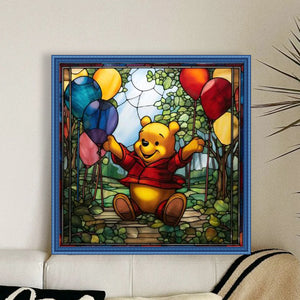 Glass Painting-Winnie The Pooh - 40*40CM 11CT Stamped Cross Stitch