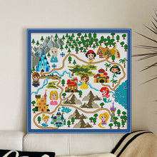 Load image into Gallery viewer, Disney Princesses On Map - 50*50CM 11CT Stamped Cross Stitch
