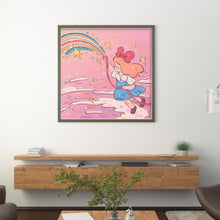 Load image into Gallery viewer, Little Girl Letting Off A Rainbow - 50*50CM 11CT Stamped Cross Stitch
