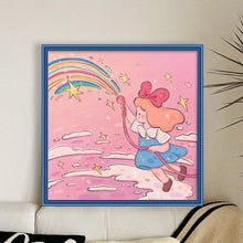 Load image into Gallery viewer, Little Girl Letting Off A Rainbow - 50*50CM 11CT Stamped Cross Stitch
