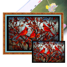 Load image into Gallery viewer, Glass Painting - Cardinal - 60*40CM 11CT Stamped Cross Stitch
