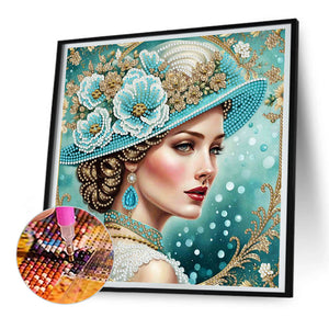 Noble Lady 30*30CM(Canvas) Partial Special Shaped Drill Diamond Painting