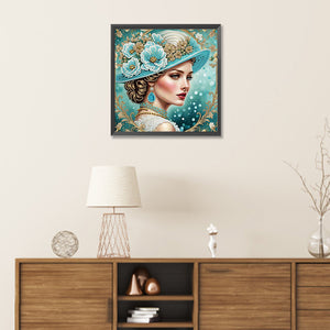 Noble Lady 30*30CM(Canvas) Partial Special Shaped Drill Diamond Painting