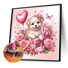 Load image into Gallery viewer, Love Rose Puppy 30*30CM(Canvas) Full Round Drill Diamond Painting
