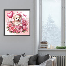 Load image into Gallery viewer, Love Rose Puppy 30*30CM(Canvas) Full Round Drill Diamond Painting
