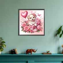 Load image into Gallery viewer, Love Rose Puppy 30*30CM(Canvas) Full Round Drill Diamond Painting
