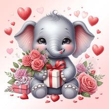 Load image into Gallery viewer, Love Rose Elephant 30*30CM(Canvas) Full Round Drill Diamond Painting
