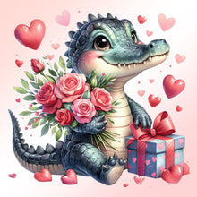 Load image into Gallery viewer, Love Rose Crocodile 30*30CM(Canvas) Full Round Drill Diamond Painting
