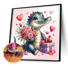 Load image into Gallery viewer, Love Rose Crocodile 30*30CM(Canvas) Full Round Drill Diamond Painting
