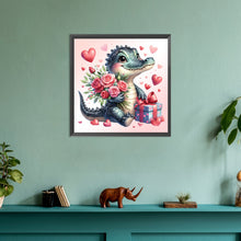 Load image into Gallery viewer, Love Rose Crocodile 30*30CM(Canvas) Full Round Drill Diamond Painting
