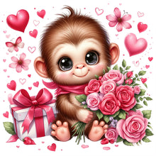 Load image into Gallery viewer, Love Rose Monkey 30*30CM(Canvas) Full Round Drill Diamond Painting
