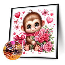 Load image into Gallery viewer, Love Rose Monkey 30*30CM(Canvas) Full Round Drill Diamond Painting
