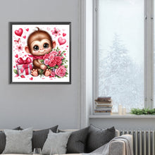 Load image into Gallery viewer, Love Rose Monkey 30*30CM(Canvas) Full Round Drill Diamond Painting
