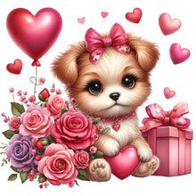 Load image into Gallery viewer, Love Rose Puppy 30*30CM(Canvas) Full Round Drill Diamond Painting
