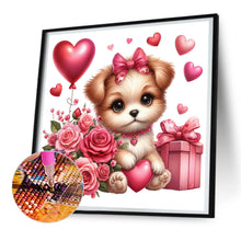 Load image into Gallery viewer, Love Rose Puppy 30*30CM(Canvas) Full Round Drill Diamond Painting
