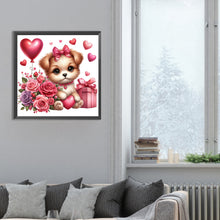 Load image into Gallery viewer, Love Rose Puppy 30*30CM(Canvas) Full Round Drill Diamond Painting
